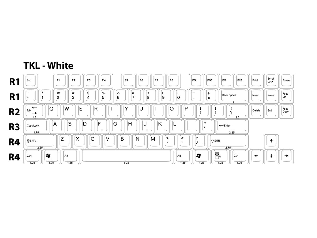 DCS Black & White - Individual Keycaps