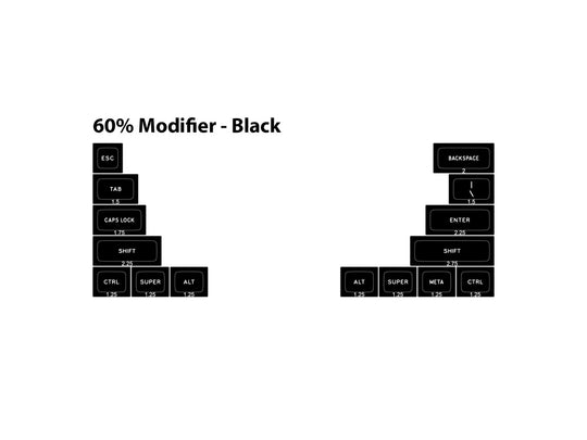 DSA WA (White) on NN (Black) / NN (Black) on WA (White) - Individual Keycaps