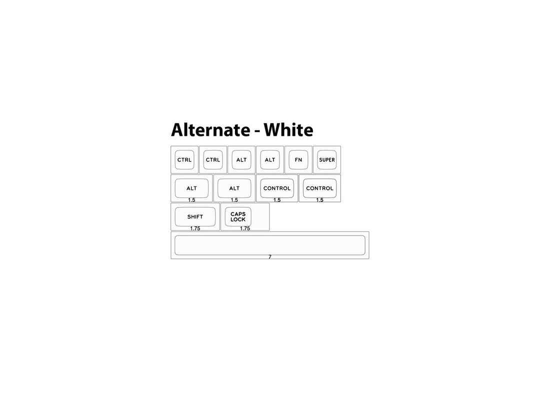 DSA WA (White) on NN (Black) / NN (Black) on WA (White) - Individual Keycaps