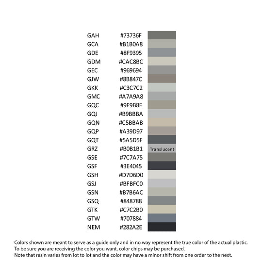 PBT Colors - Gray / Black