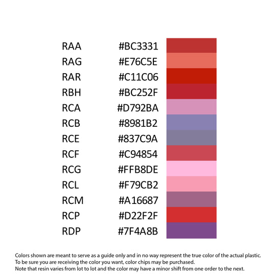 PBT Colors - Red / Pink / Purple