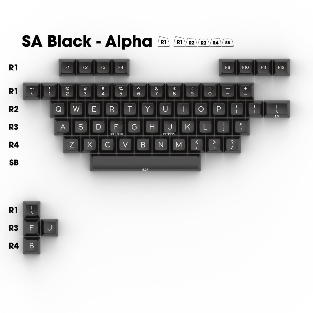 SA WA (White) on NN (Black) - Individual Keycaps