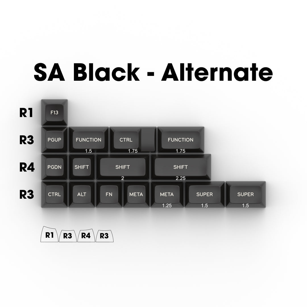 SA WA (White) on NN (Black) - Individual Keycaps