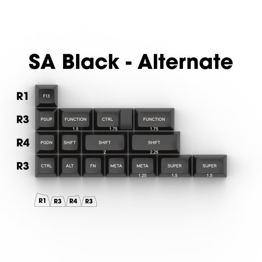 SA WA (White) on NN (Black) - Individual Keycaps