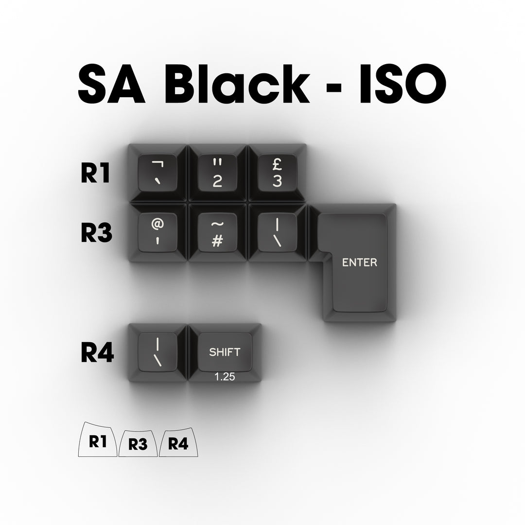SA WA (White) on NN (Black) - Individual Keycaps