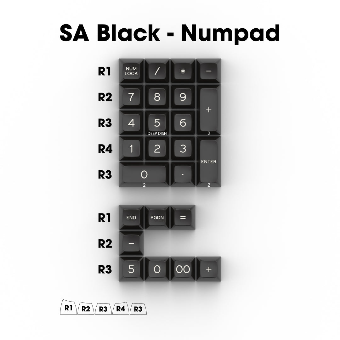 SA WA (White) on NN (Black) - Individual Keycaps