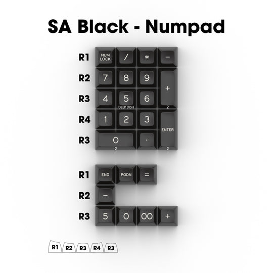 SA WA (White) on NN (Black) - Individual Keycaps