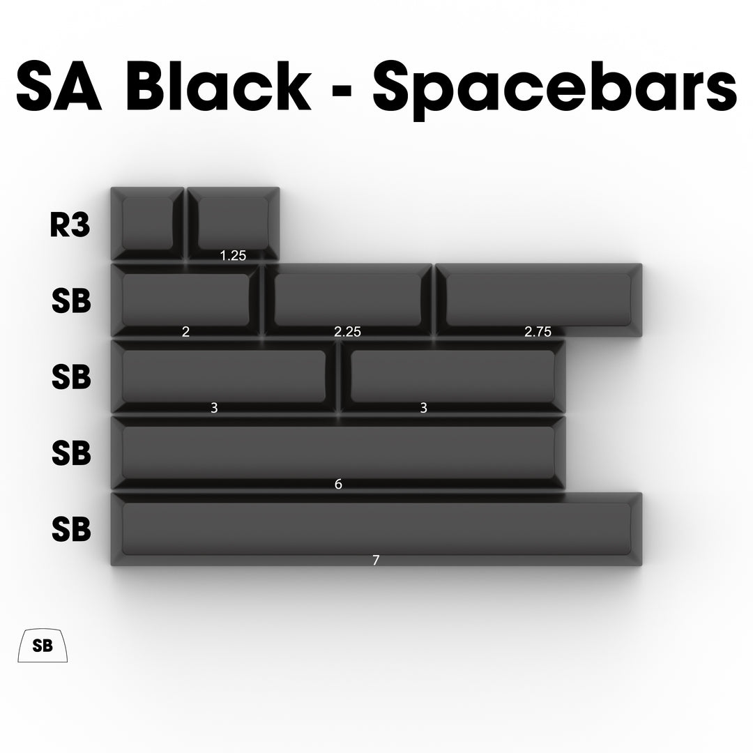 SA WA (White) on NN (Black) - Individual Keycaps