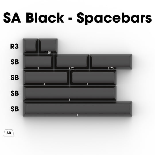 SA WA (White) on NN (Black) - Individual Keycaps