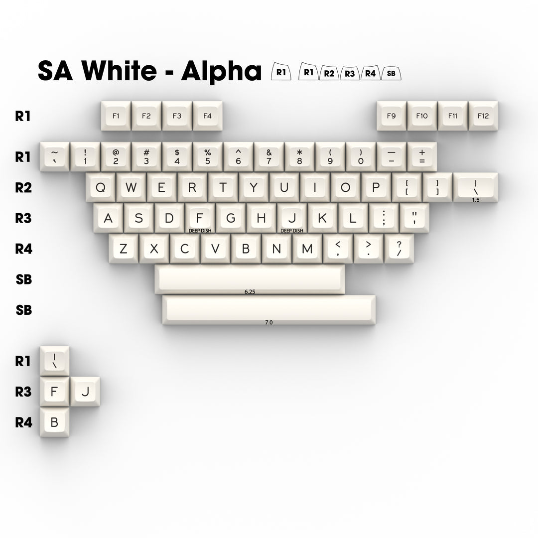 SA NN (Black) on WA (White) - Individual Keycaps