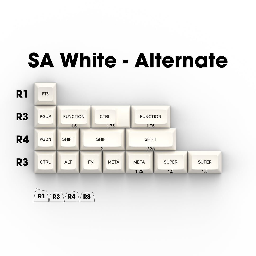 SA NN (Black) on WA (White) - Individual Keycaps