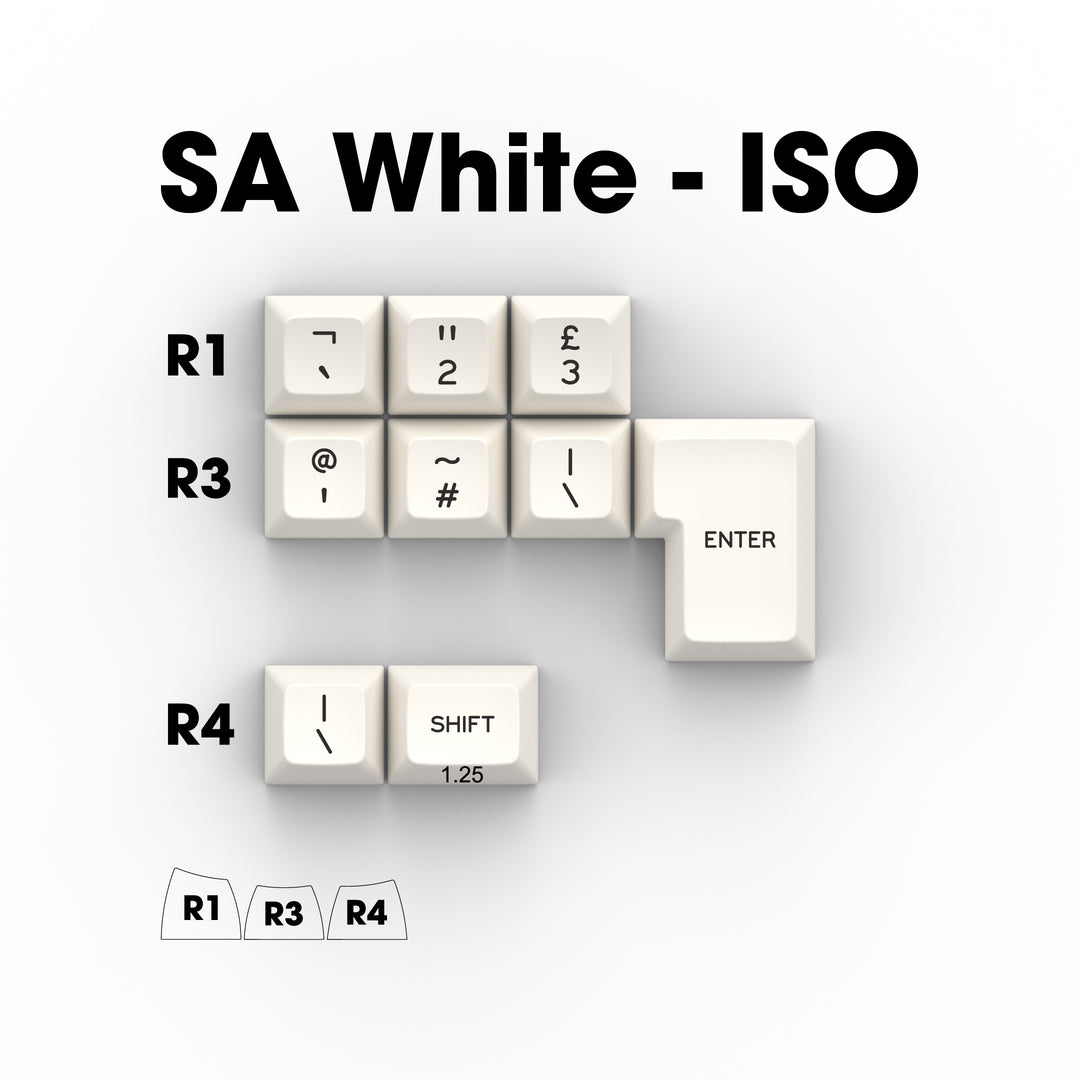 SA NN (Black) on WA (White) - Individual Keycaps