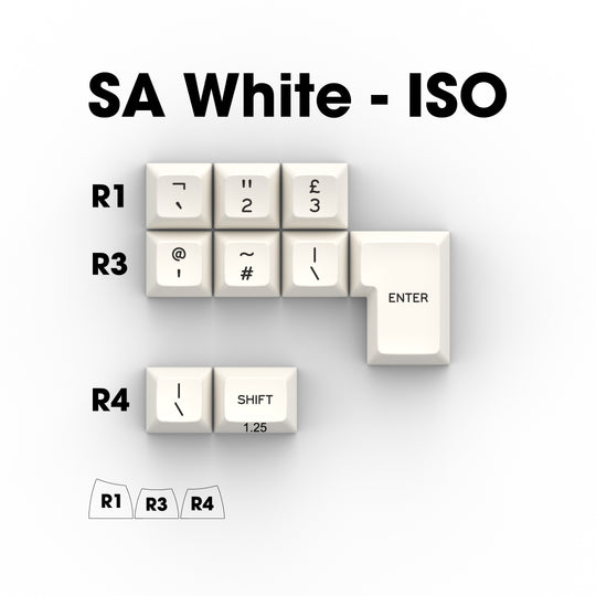 SA NN (Black) on WA (White) - Individual Keycaps